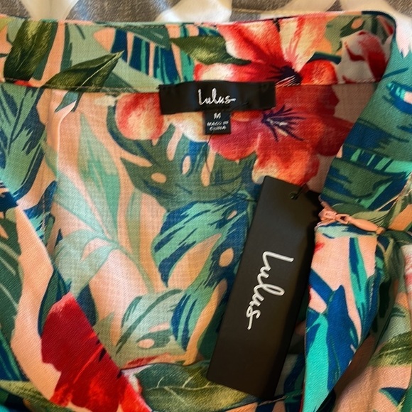NWT - Lulus Terrifically Tropical Pink Tropical Print Ruffled Skort - Picture 7 of 11